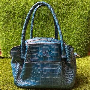 Patricia Nash Blue Textured Shoulder Bag